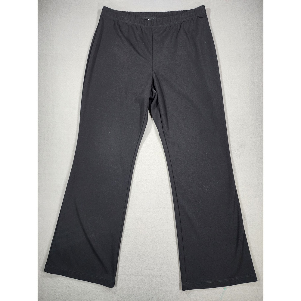 Susan Graver Black Large Pull on Dress Pant Bootcut Office Work Comfort Lounge - Picture 2 of 7